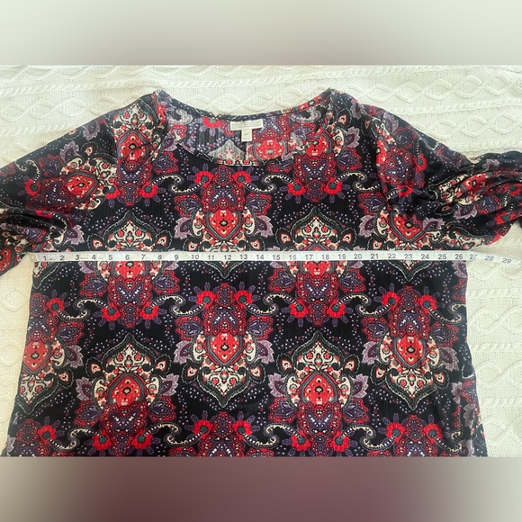 Dana Buchman Elegant Black and Red Patterned Women's Blouse Size 2X - Picture 16 of 16